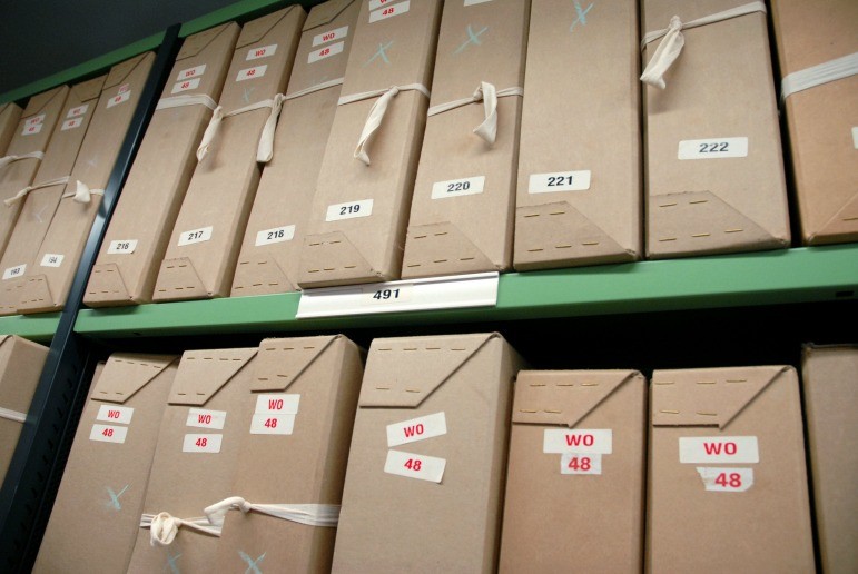 Boxes_of_documents_on_repository_shelving_at_The_National_Archives