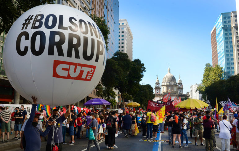 Anti-Bolsonaro corruption protests, Rio de Janeiro, Brazil 