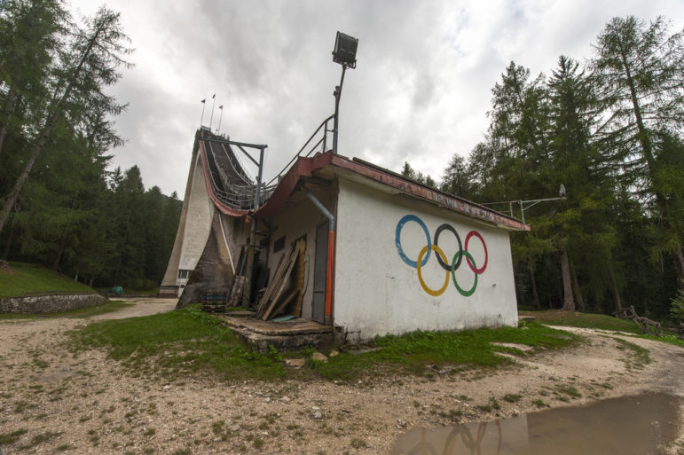 Abandoned Olympic Games ski jump, Cortina, Italy