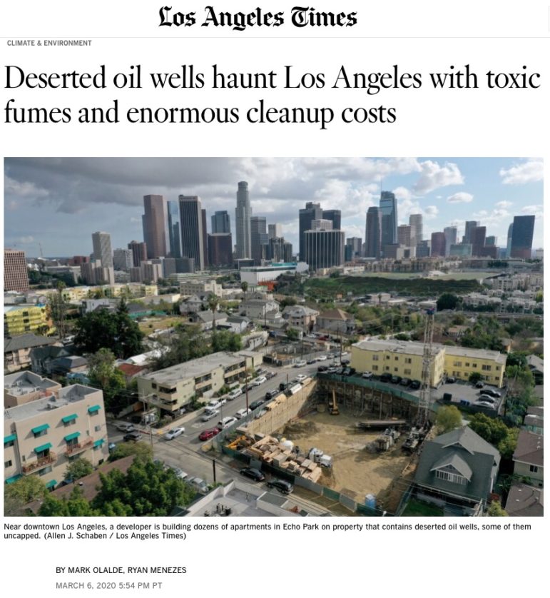 LA Times investiation of deserted oil wells