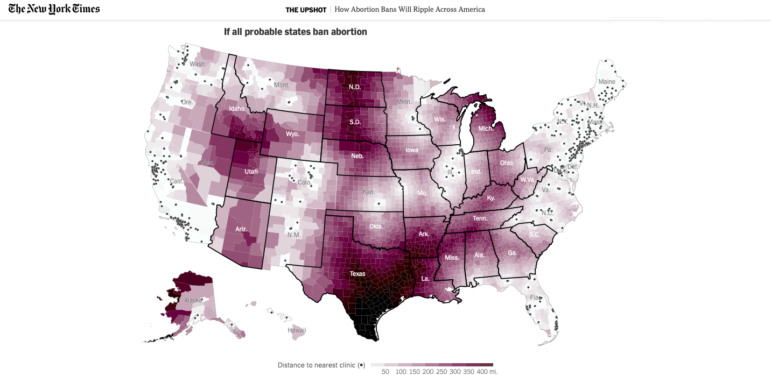 NYT Maps Impact of Roe Abortion Ruling