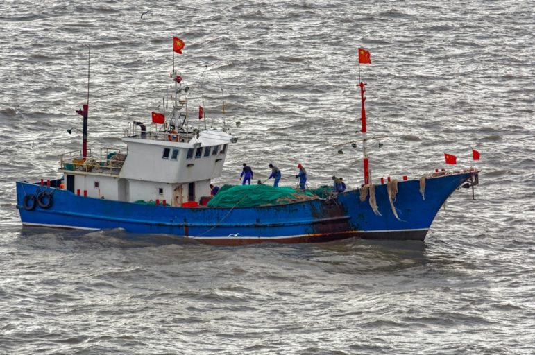 Chinese fishing trawlers in South China Sea