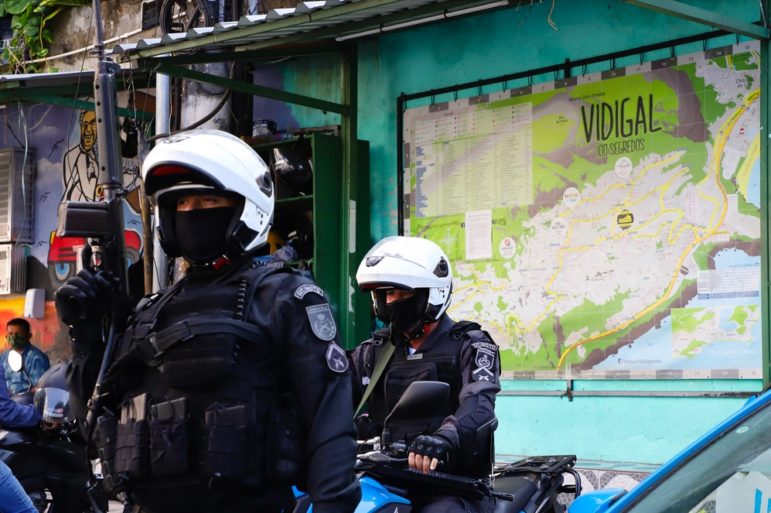 Rio de Janeiro military police outside favela