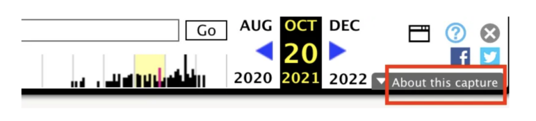 Wayback Machine About this capture function