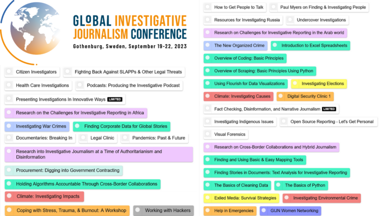 GICJ23 investigative journalism conference agenda program