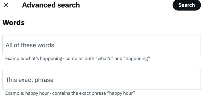 social search Twitter advanced