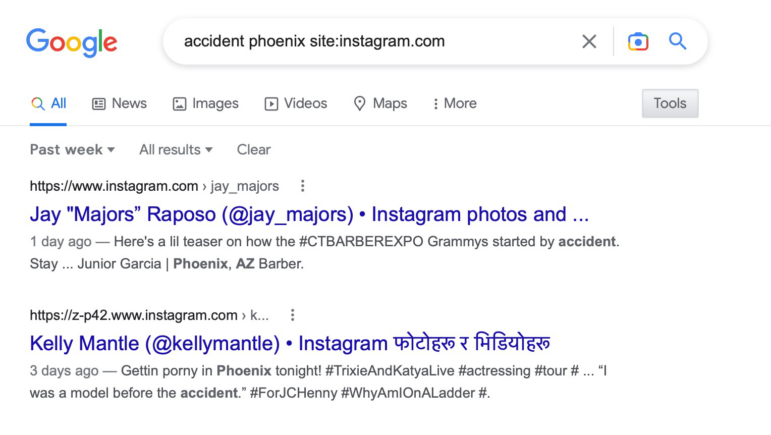 social search guide Instagram using Google