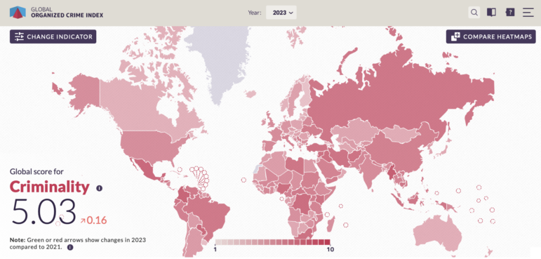 GITOC Organized Crime Index heat map