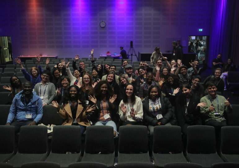 A gathering of some of the GIJN fellows at GIJC23 in Gothenburg, Sweden.