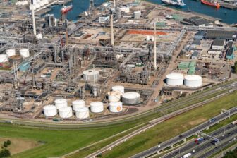 Shell Oil's largest refinery in Europe in Rotterdam, Netherlands