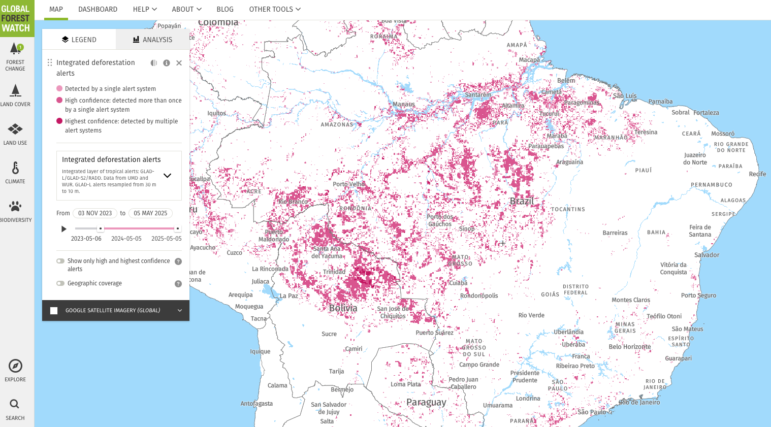 Global Forest Watch amazon deforestation alerts