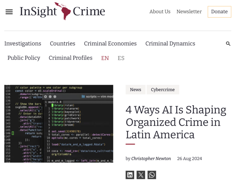 InSight Crime investigation AI use by LatAm organized crime