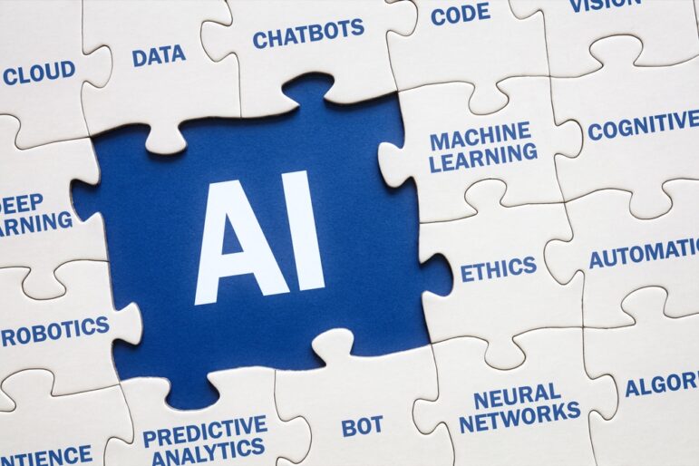 Ai,Artificial,Intelligence,Solutions,Jigsaw,Puzzle,And,Word,Cloud,Background