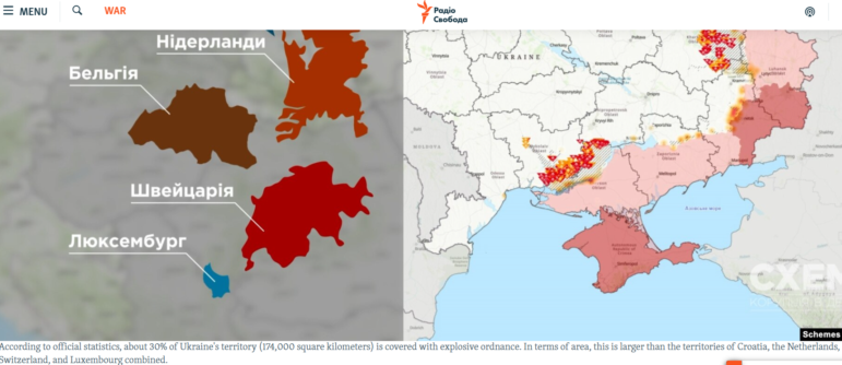 Schemes Russian minefields in Ukraine