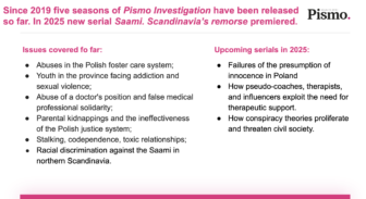 El podcast de investigación polaco Pismo ha tratado una serie de temas controvertidos desde su estreno en 2019. Imagen: Cortesía de Pismo.