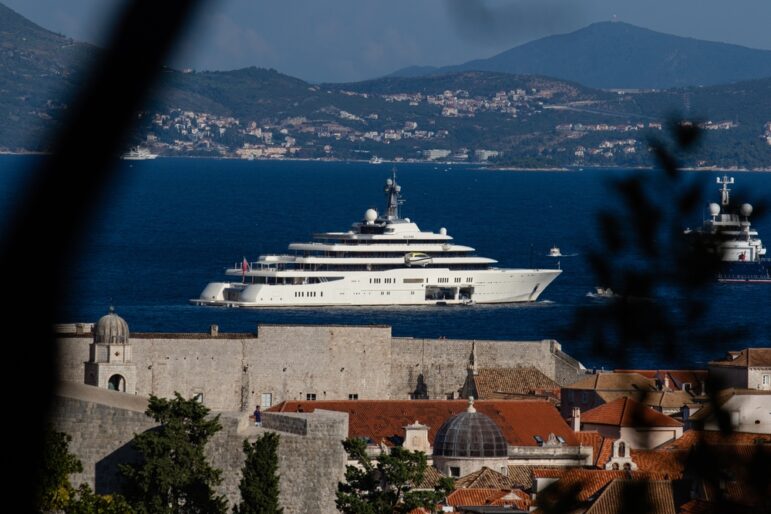 The megayacht Eclipse, owned by Russian oligarch Roman Abramovich. Abramovich was forced to sell his ownership stake in the English football club Chelsea after Russia invaded Urkaine in early 2022, due to the billionaire's alleged ties to Russian President Vladimir Putin. Image: Shutterstock