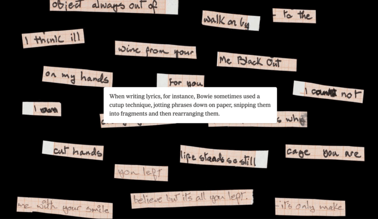 Parsing the David Bowie archive, New York Times