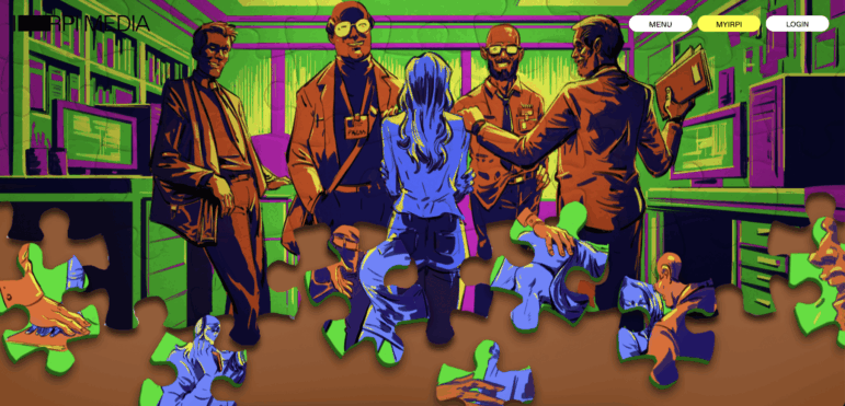 Ilustración que acompaña a una investigación del IRPI sobre acoso sexual en las maestrías de periodismo italianas. Imagen: Claudio Capellini, IRPIMedia