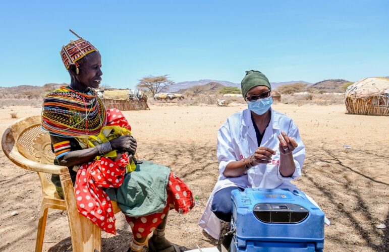 A nurse attends to a patient in Marsabit, Kenya. A DeFrontera story explored an outbreak of a deadly disease in that county and 10 others in northern Kenya.