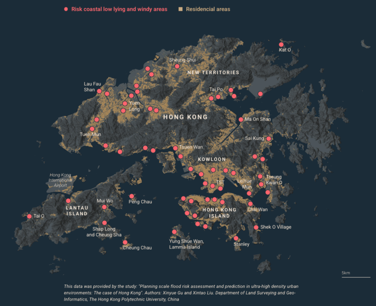 Hong Kong vulnerability to typhoon flooding