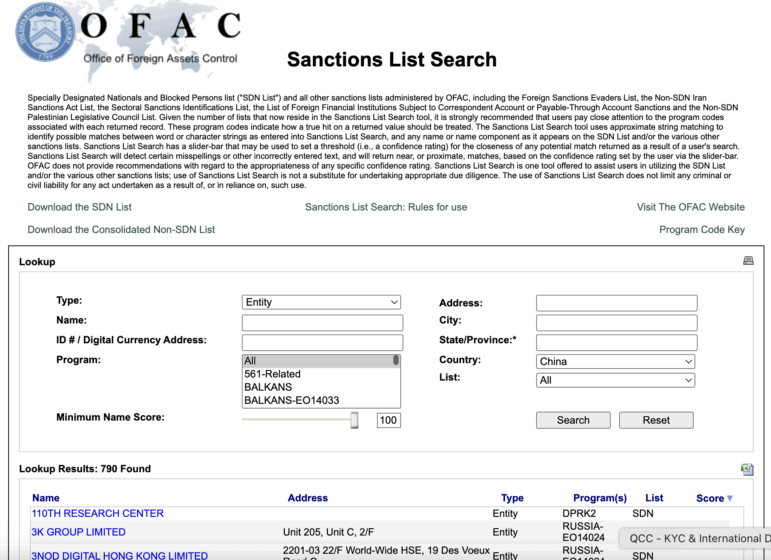 US Treasury, OFAC