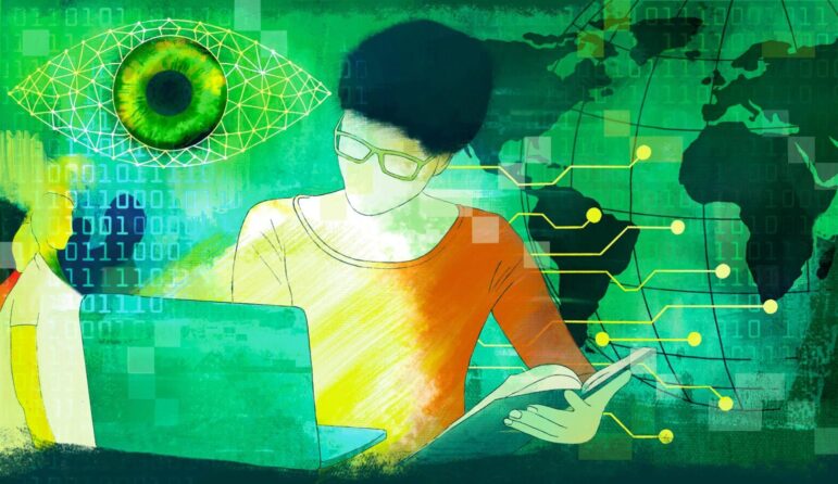 Ilustración: Marcelle Louw para GIJN