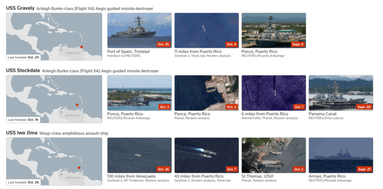 Reuters tracking US military build-up in Caribbean