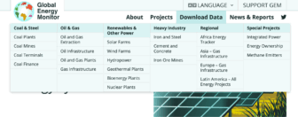 Imagen: Toma de pantalla, Global Energy Monitor