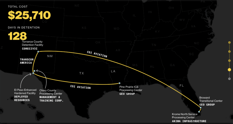 Bloomberg analysis US deportation flight costs