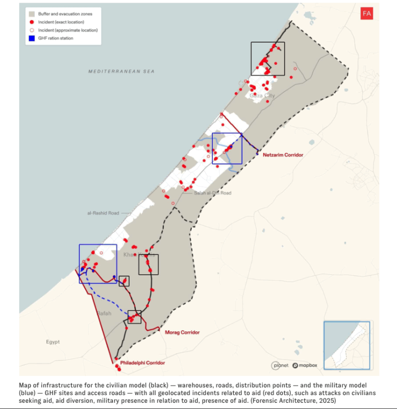 Forensic Architecture investigation attacks on aid deliveries in Gaza