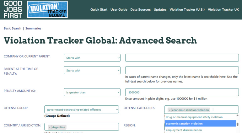 Violations Tracker Global