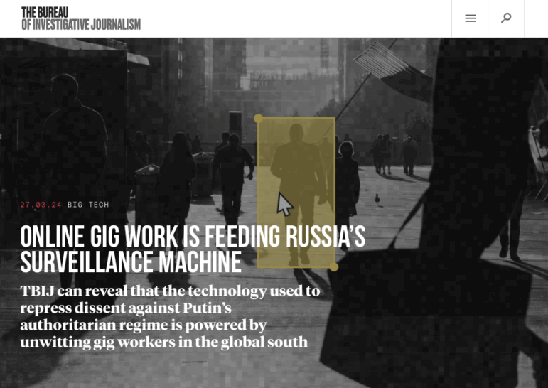 TBIJ investigation gig workers helping Russia identify dissent