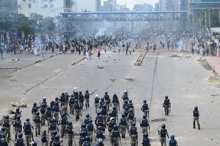 During student-led protests against the Bangladeshi government in the summer of 2024, numerous demonstrators were gunned down by police. 