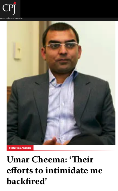 CPJ Umar Cheema abduction anti-press attack