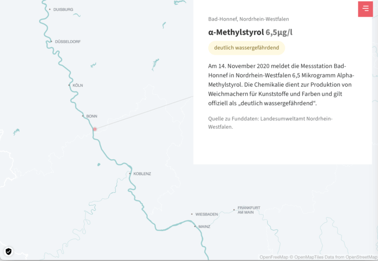 Correctiv industrial waste in the River Rhine