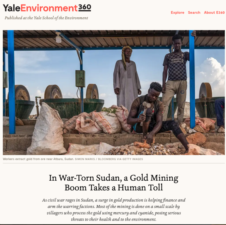 YaleEnvironment360 gold mining's human toll