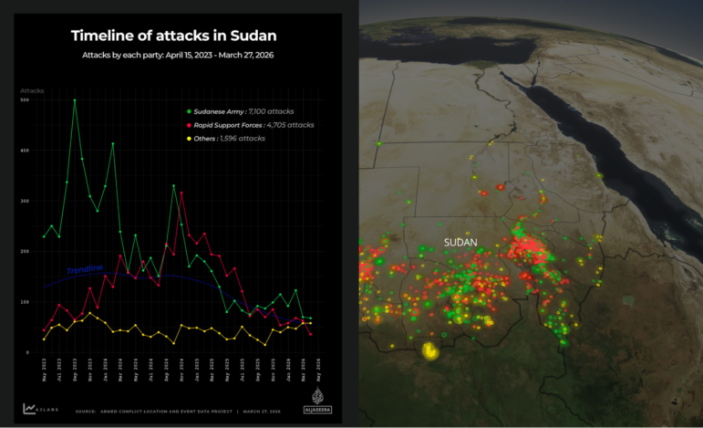 Mapping three years of war in Sudan