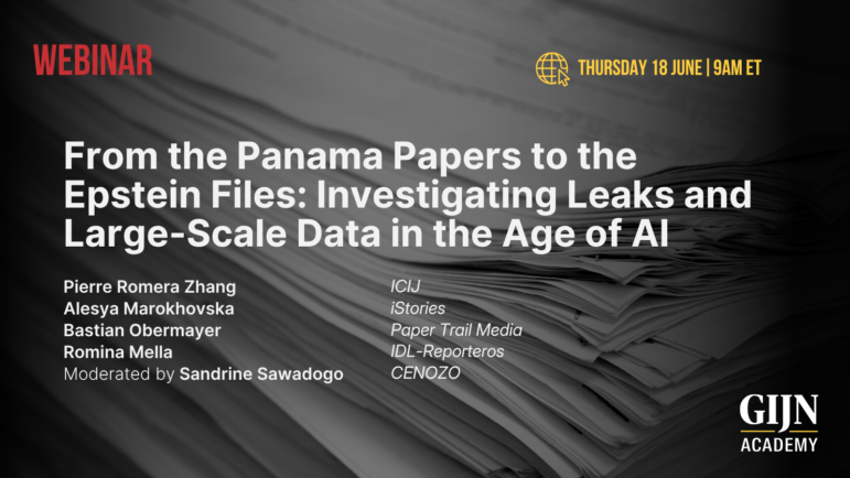GIJN Webinar, Investigating Leaks and Large-Scale Data in the Age of AI