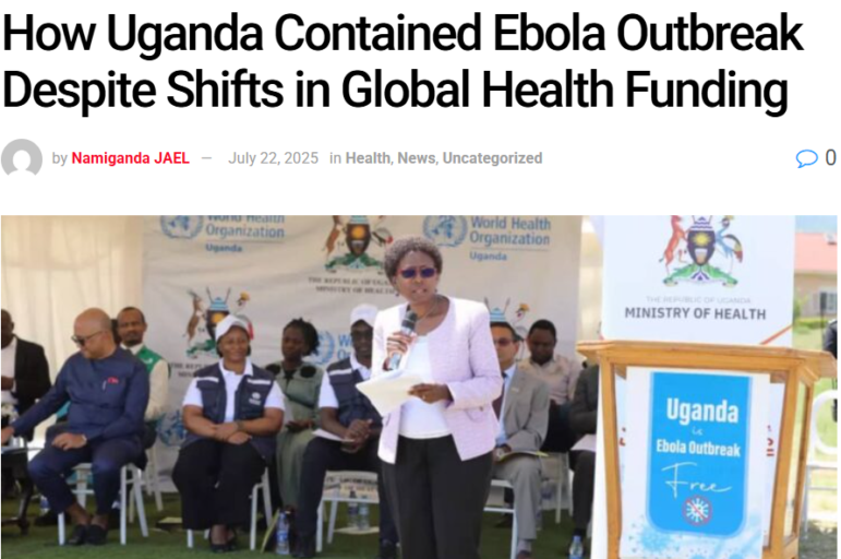 How Uganda controlled ebola outbreak despite shifts in global funding