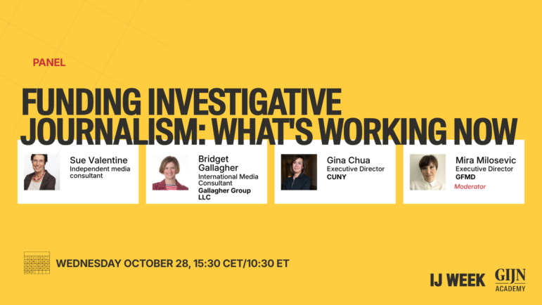 IJ WEEK panel, funding investigative journalism 
