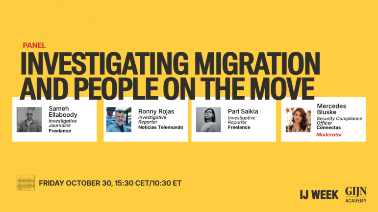IJ WEEK panel,, Investigating Migration and People on the Move