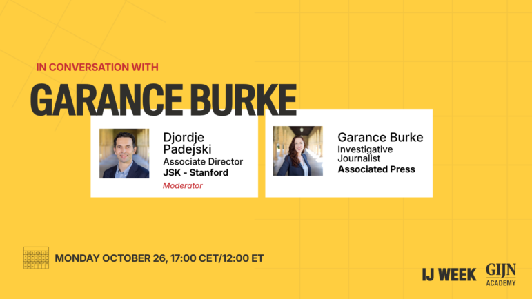 IJ WEEK panel, In conversation with Garance Burke 