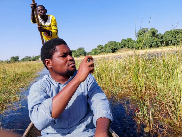 Kunle Adebajo on the field in Nguru, northeastern Nigeria