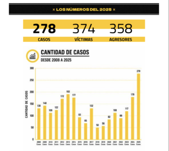 Ataques a la libertad de expresión, según consta en el informe de FOPEA, año tras año. 2025 fue el peor año registrado. Imagen: Captura de pantalla, FOPEA
