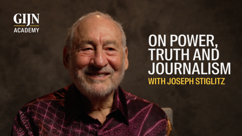 GIJN Academy masterclass video, Joseph Stiglitz,