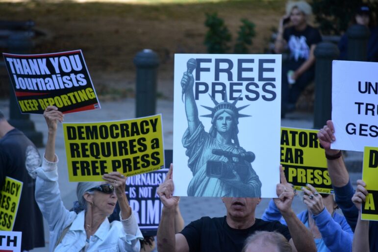 Pro-democracy and free press demonstration