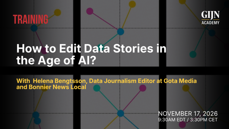 GIJN Academy training, Investigating Big Tech and AI in Conflict Tools and Techniques
