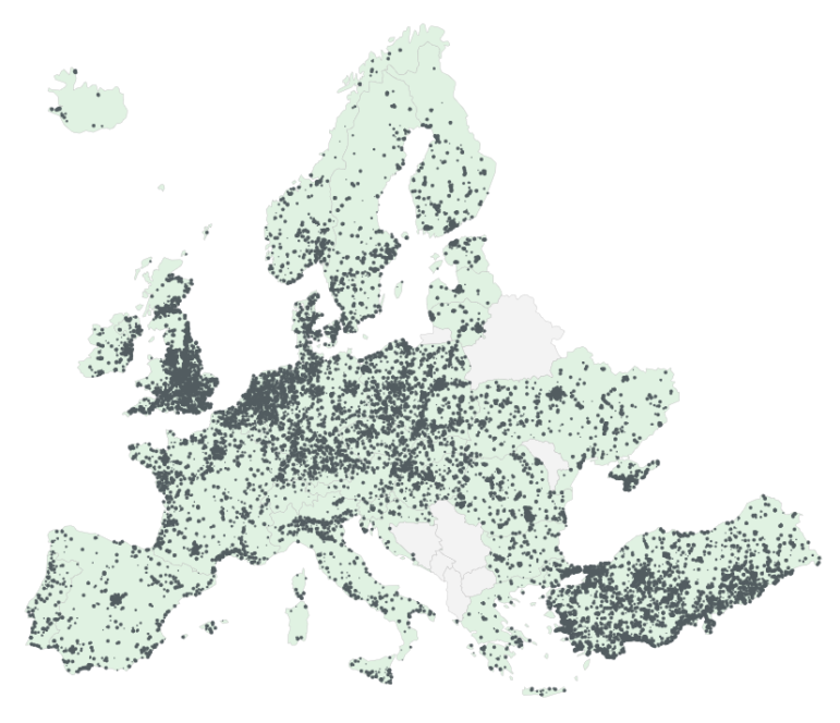 Random sample of constructions projects larger than 10,000m2 identified by the Green to Grey team's methodology. 