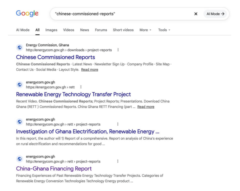 Google: Chinese-commissioned reports