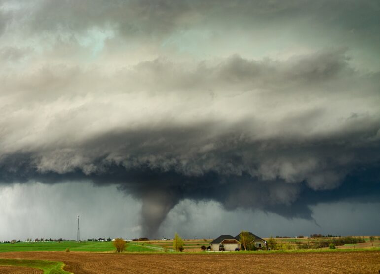 Tornado touches down in Arizona farmland.